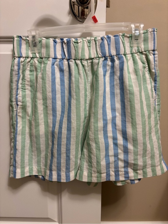 Talbots Pants - Talbots White Shorts with Blue & Green Stripes